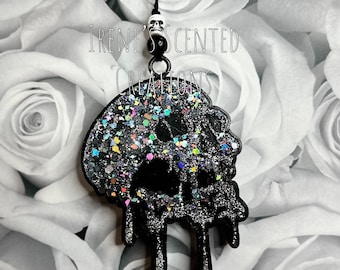 Dripping skull freshie hanging car air freshener