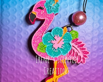 Flamingo hibiscus silicone mold for freshies