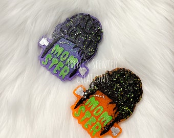 Momster Frankenstein hanging car freshener mom Halloween freshie