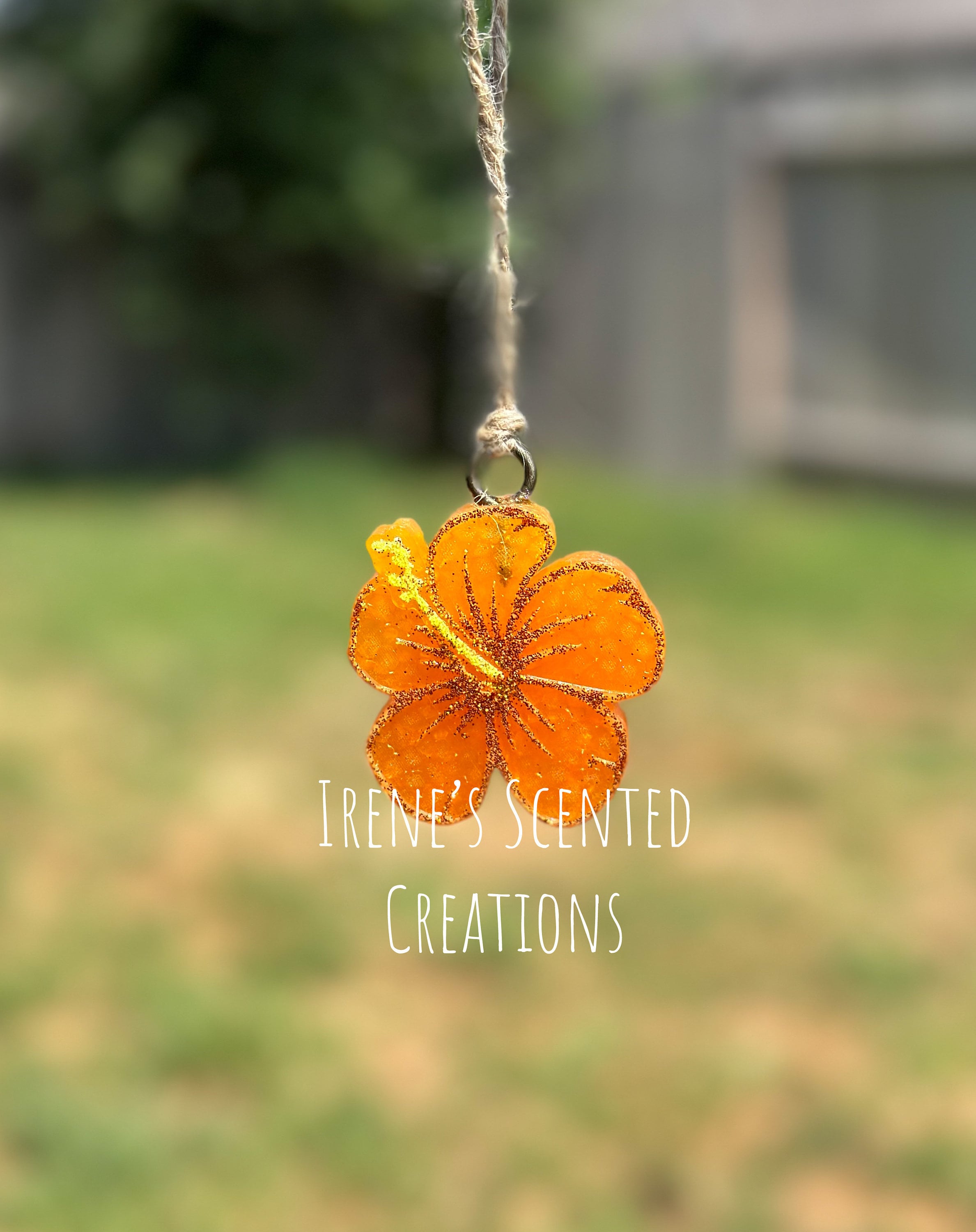 Hibiscus Flower Hanging Car Freshie Air Freshener Etsy