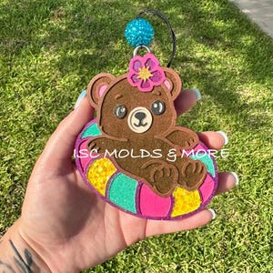 Bear on pool float silicone mold for freshies