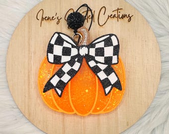 Checker Bow Pumpkin Silicone Freshie Mold
