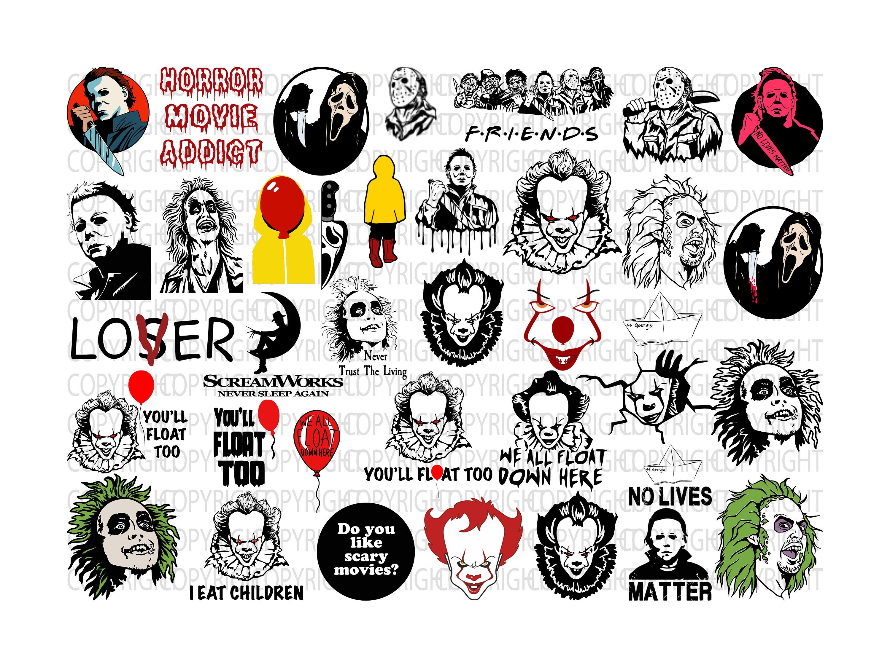 Horror Characters Svg Horror Movie Svg Bundle Horror Svg - Etsy UK