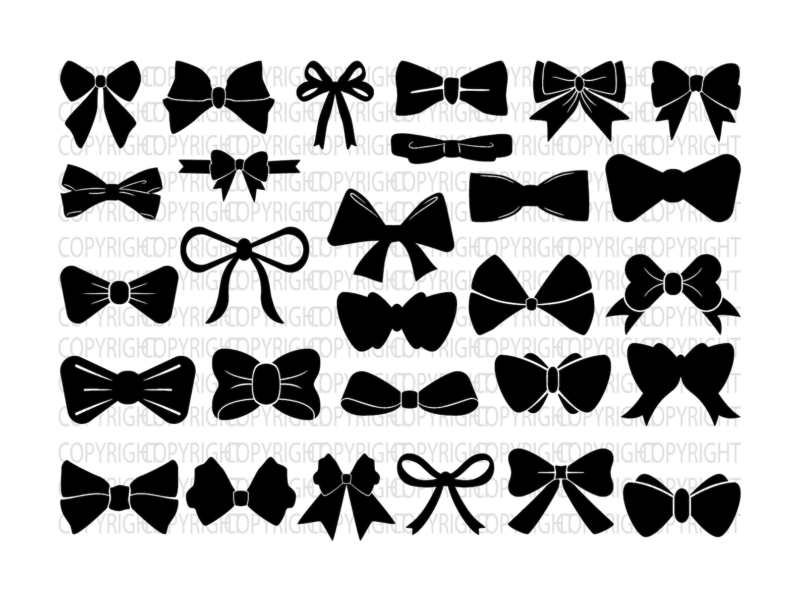 Bow Tie SVG Bow Outline SVG Bow Cut Files Bow Etsy