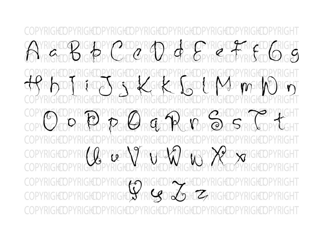 Horror SVG Font, Alphabet & Numbers, Scary Halloween Font Clipart, Svg Files for Cricut, Horror