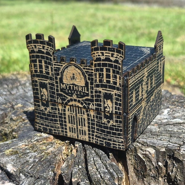 Handmade Wooden Castle Box: Gothic Throne Room Keepsake Jewellery Storage