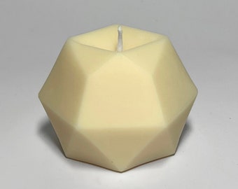 Geometric Diamond Candle | Scented | Soy Wax | Handmade | Cream | Unique Candle