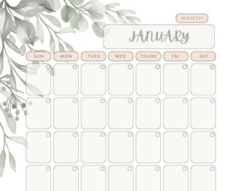 Greenery and Floral Calendar