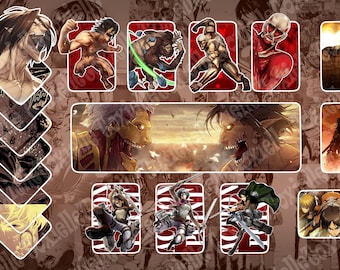 SOLO ARTE / Tappetino da gioco Attack On Titan Union Arena con zone / File JPG digitale