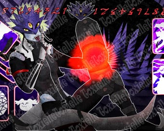 SOLO ARTE / Tappetino da gioco Beezlemon Digimon con zone / File JPG digitale