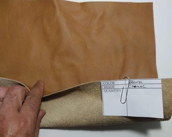 Premium Brown Leather Sheet – Smooth, Durable Leather for Crafts, Wallets, Bags & DIY Projects.