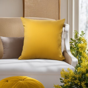 Velvet Throw Pillow Cover- Yellow Papaya