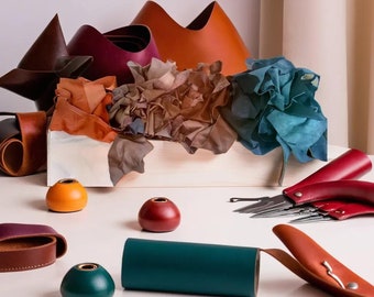 Leather Scrap and Residual Skin, Various Thickness Combinations, Clothing, Furniture, Bags, Art, Handmade Sewing, 1lb, 3lb, 5lb