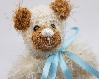 Crochet bear Theo handmade artist teddy made from high-quality materials