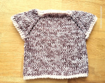 Teddys Pullover aus weicher braunmelierter Baumwolle, handgestrickt das besondere Geschenk für jeden Teddyliebhaber