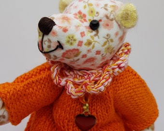 Teddy Florina handgefertigter Baumwolle Künstlerteddy aus hochwertigen Materialien