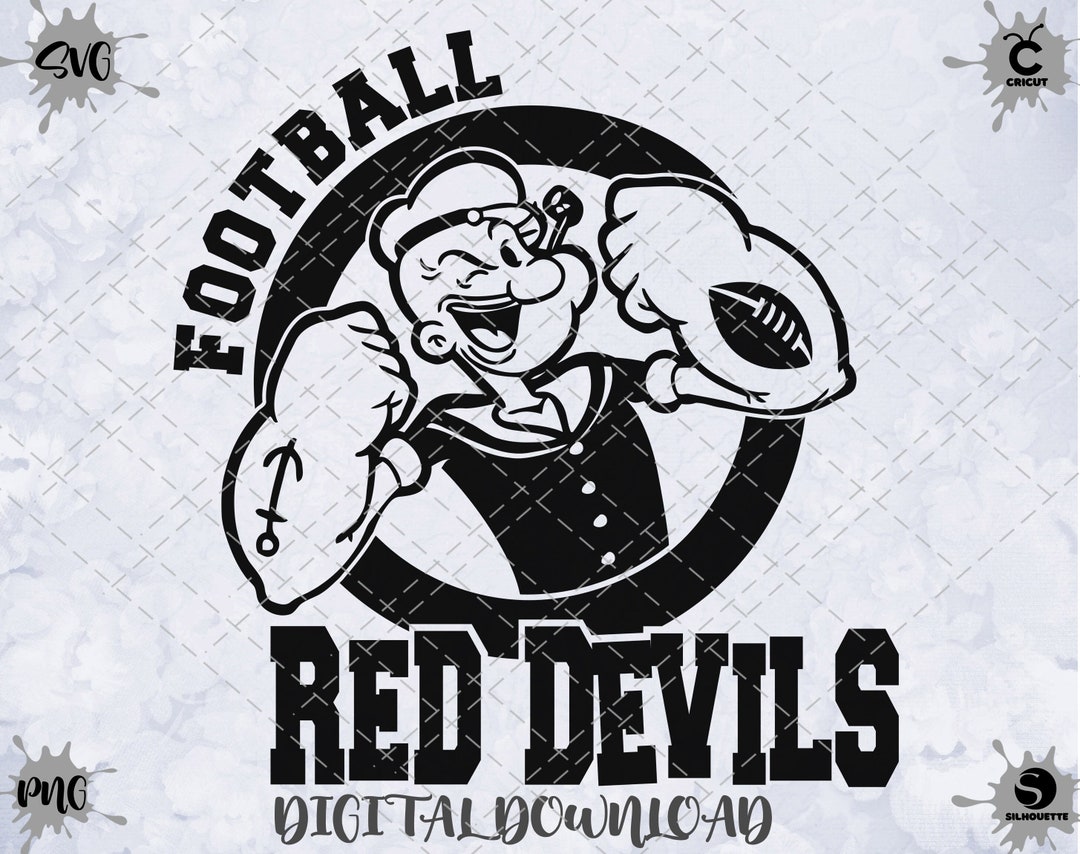 Red Devils Football Svg - Etsy