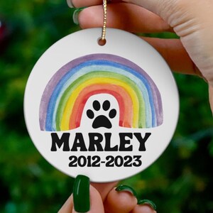 Pet Memorial Ornament, Custom Dog Ceramic Ornament, Rainbow Bridge ornament, Pet Lover Gift,Mourning GIft,Pet loss Bereavement Ornament gift