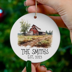 Personalized Barn Ornament,Barn Farmhouse Ornament,Custom Family Farmhouse Ornament,Gifts For Farmer,Farm Ornament,housewarming Wedding gift