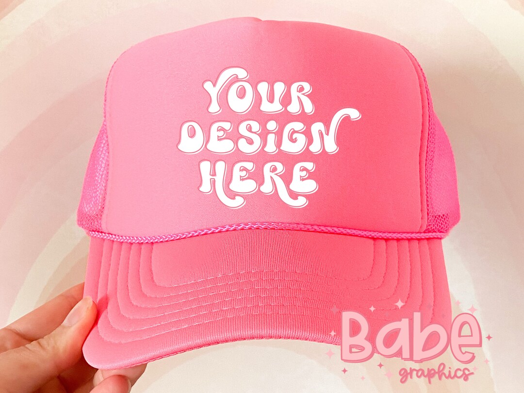 Hot Pink Trucker Hat Mockup Digital Download Hat Mockup - Etsy