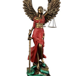 ギリシャの正義と司法の女神摆件  高さ27cm 正義の女神像 テミス ギリシャの女神 彫刻 弁護士への贈り物 高