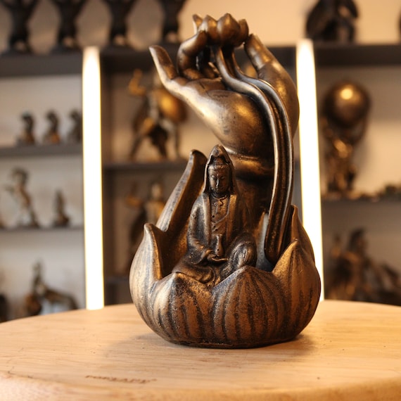 手作りの仏像逆流香炉:大理石樹脂像 - Etsy 日本