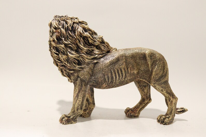 Very Realistic Lion Sculpture Lion King Sculpture 14 Inch Etsy