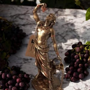 Exlusive Bacchus Statue, Dionysus God Of Wine, Bronze Colored, 12''