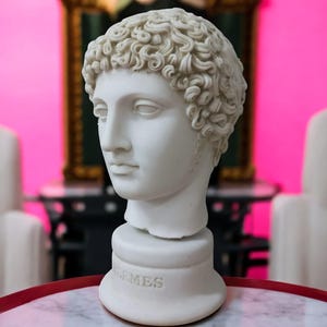 Hermes Marble Bust 11.8 In (30 cm), Mitologiczna Sztuka, Bóg Szczęścia, Wystrój Domu, Posąg Hermesa, Wystrój Biura, Prezent Dla Niej, Prezent Ślubny
