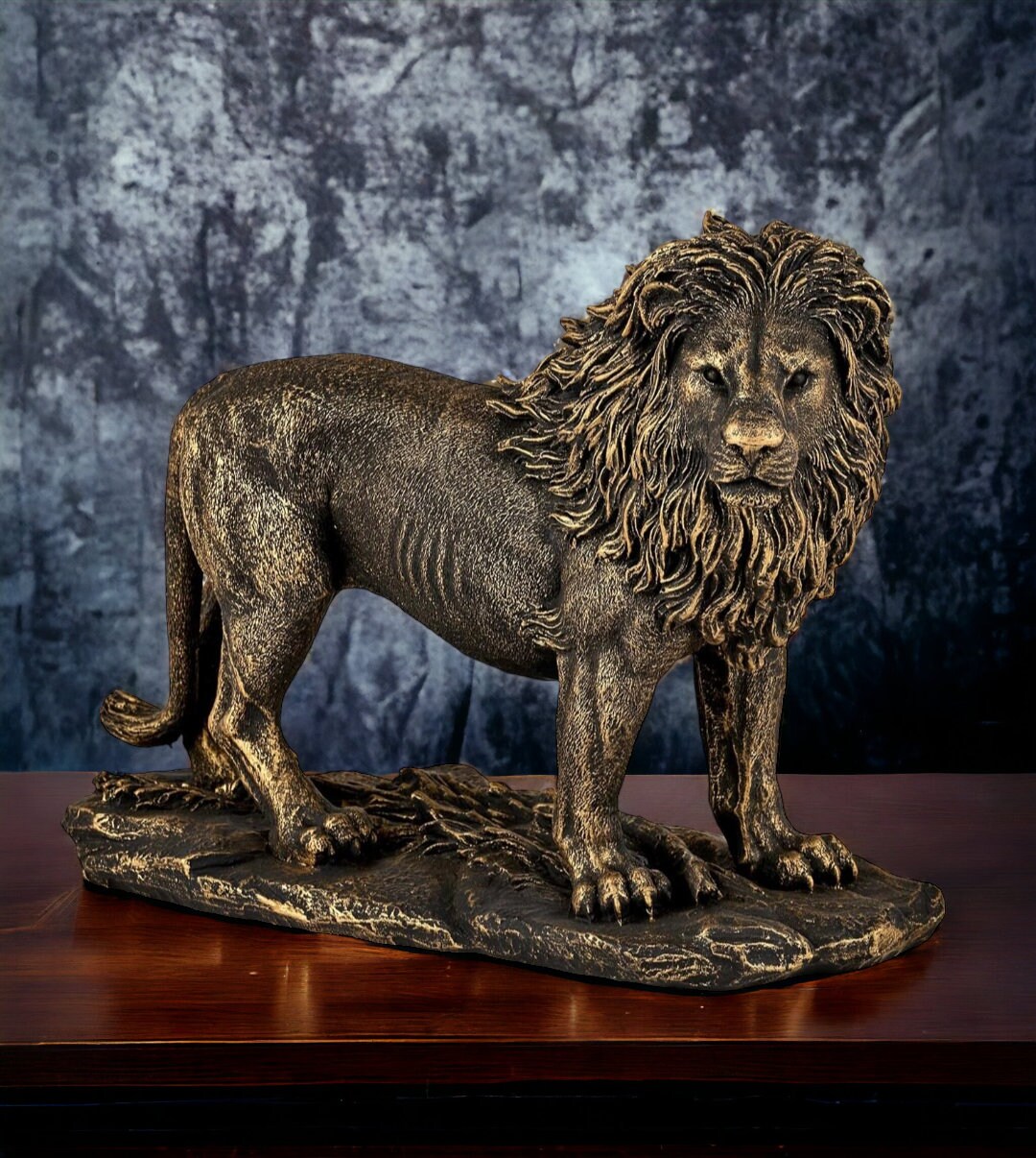 Very Realistic Lion Sculpture, Lion King Sculpture, 14 Inch Length Etsy