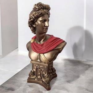 Bust of Apollo Sculpture -Large Apollo Statue- Roman Greek God Bust 32CM