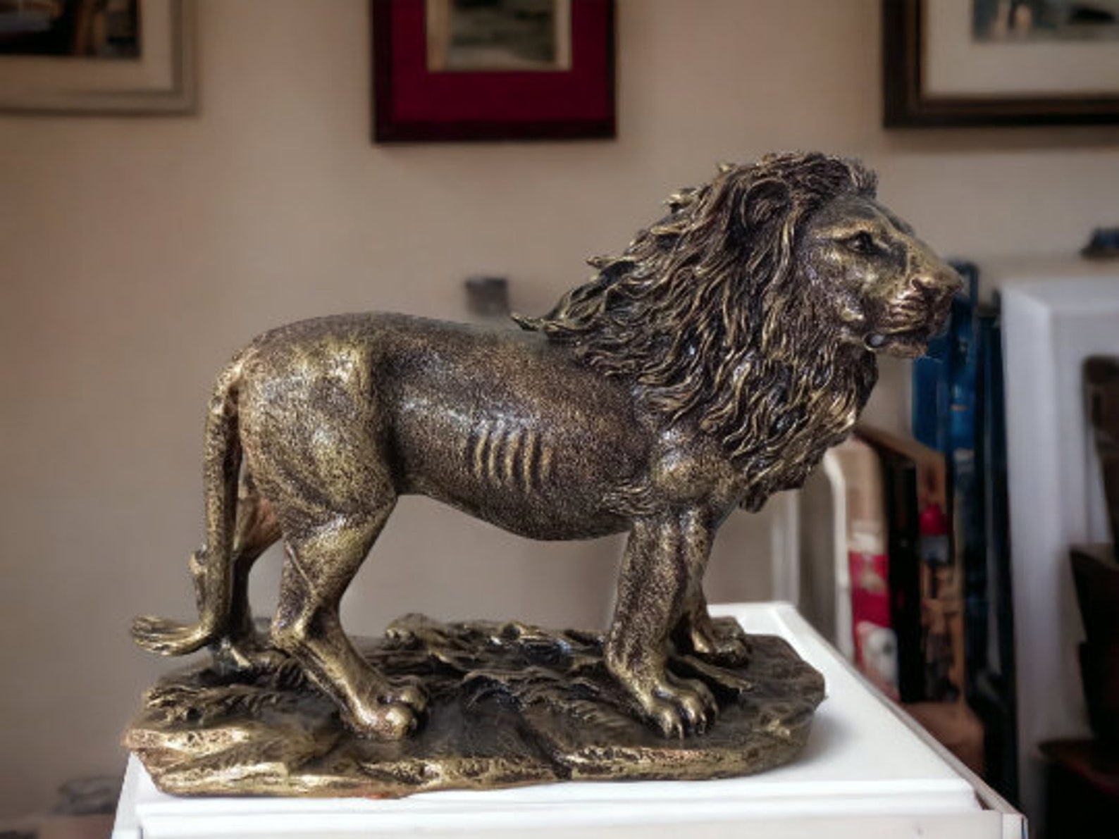 Very Realistic Lion Sculpture Lion King Sculpture 14 Inch Etsy