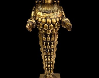 Gold Artemis Statue: Handmade Marble Sculpture, Museum Reproduction (14 inch)