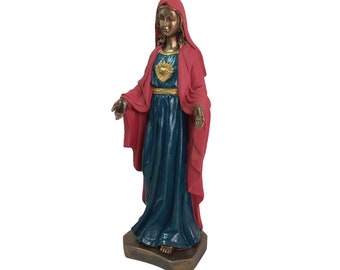 Virgin Mary Sculpture, Madonna Marble Statue, Religious Statue 32cm