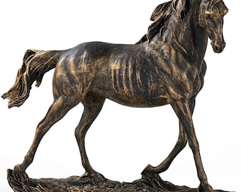 Handmade Marble Horse Statue: Antique Finish Home Decor