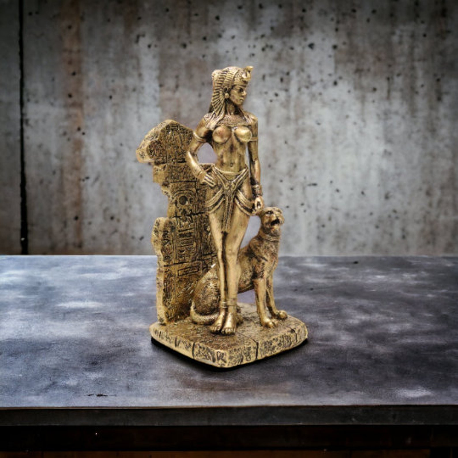 Naked Queen Cleopatra and Her Big Cat Egpht Egyptian Mythology - Etsy