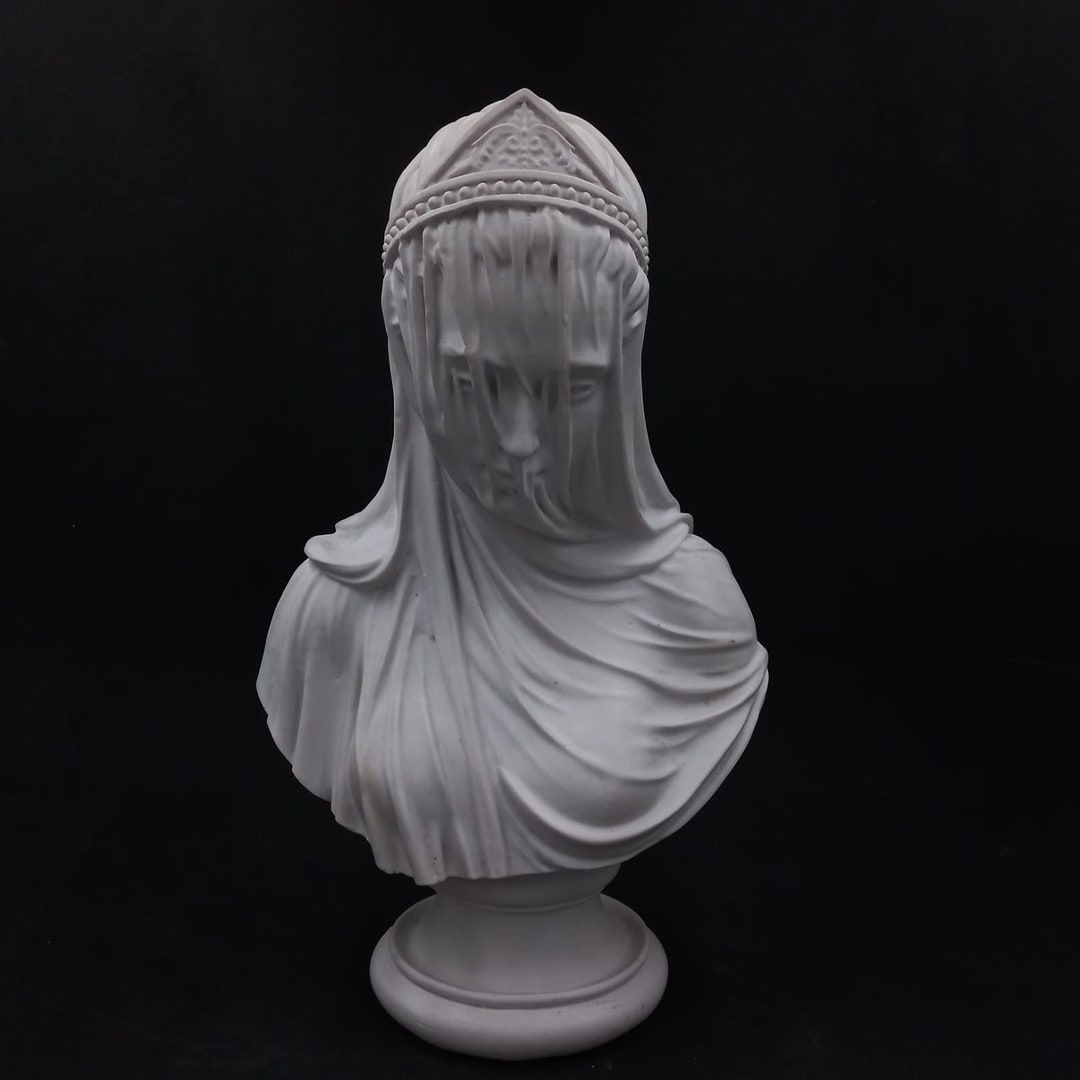 Veiled Virgin Mary Statue Large Veiled Lady Bust Sculpture - Etsy