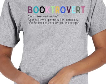 Booktrovert T-shirt: Roliga bokälskarkläder
