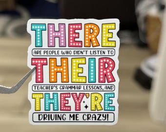 There Their They’re Grammar Sticker