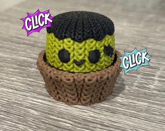 編み込みフランケンシュタインフィジェットトイ：3Dプリントモンスター感覚クリッカー