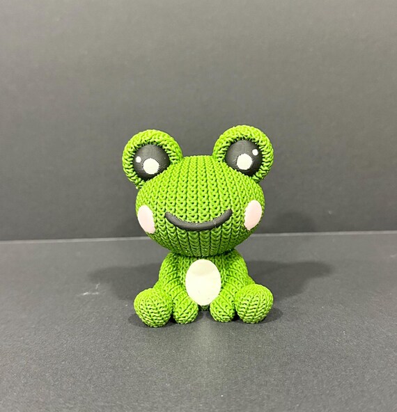 Frog 3D Printed Knitted Texture Froggy– Adorable Frog Collectible Gift
