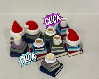 3D gedruckter Bücherstapel Fidget Clicker, Buch-Liebhaber-Geschenk, Schreibtisch-Spielzeug