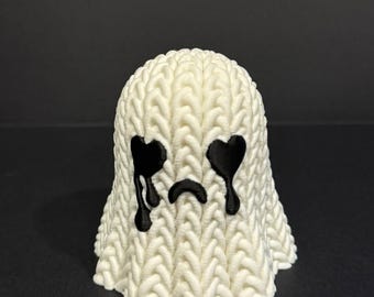 Crying Ghost, 3D Printed Knitted Figurine