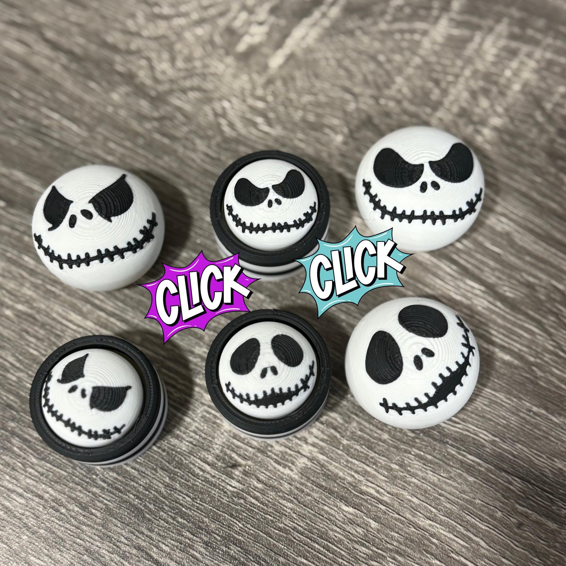 Jack Skellington Fidget Clicker 3D Printed: Nightmare Before