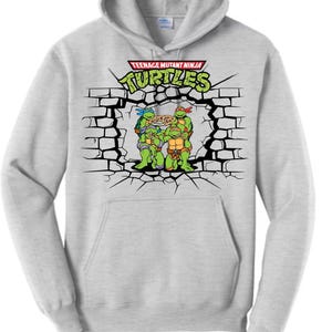 Moletom com capuz e camiseta vintage Teenage Mutant Ninja Turtles - Design retrô 80s TMNT, feito sob medida, camiseta gráfica, vestuário retrô de desenho animado, unissex