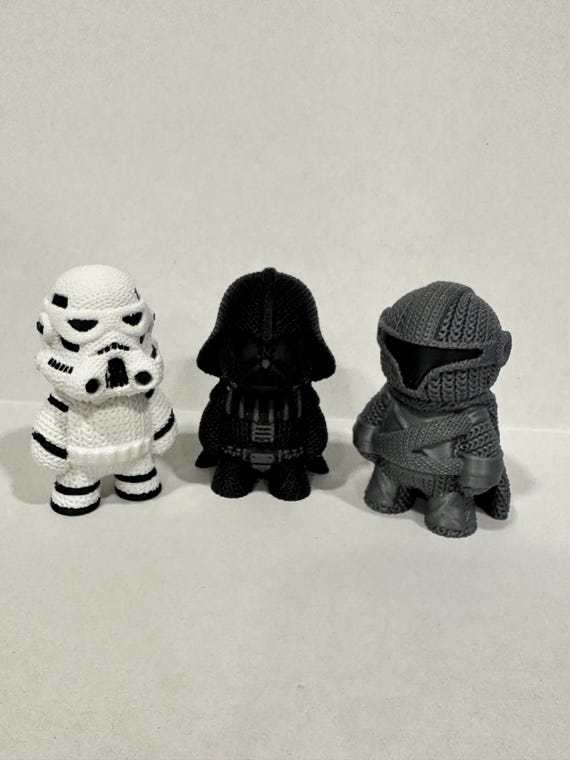 Star Wars Figures:3D Printed Knitted Texture  Mandalorian, Darth Vader, Stormtrooper