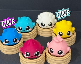 Cute Dumpling Bum Fidget Clickers 3D Printed
