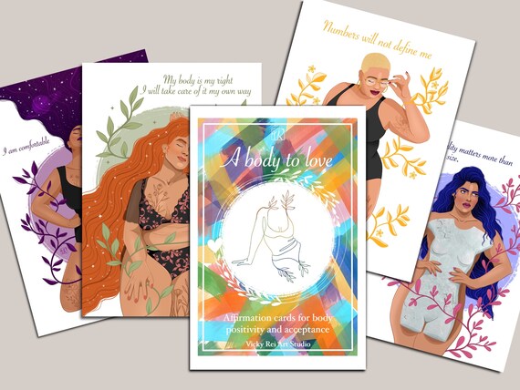Body positive affirm card, body positivity, affirmations cards, for women