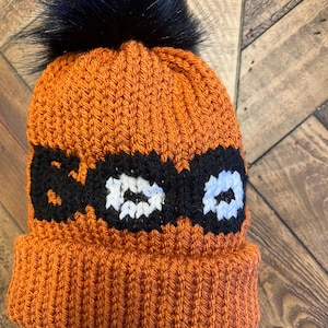 Addi 46-Pin Knitting Machine Toddler Hat Pattern BOO Eyeballs, Digital Pattern, Knitting Machine Pattern, Circular knitting machine