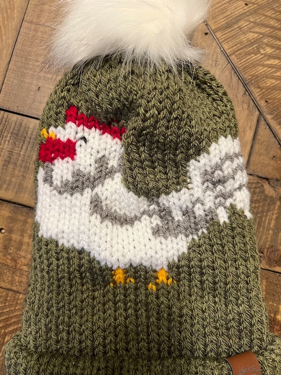 Cute Chicken Hat Pattern for Addi 46 Pin & Sentro 48 Pin Circular